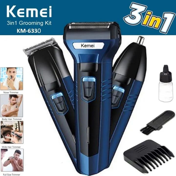 Kemei 3-in-1 Professional Rechargeable Grooming Kit