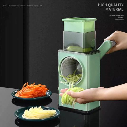 3-in-1 Manual Vegetable Slicer & Rotary Cheese Grater | Multifunctional Kitchen Veggie Cutter & Shredder Machine