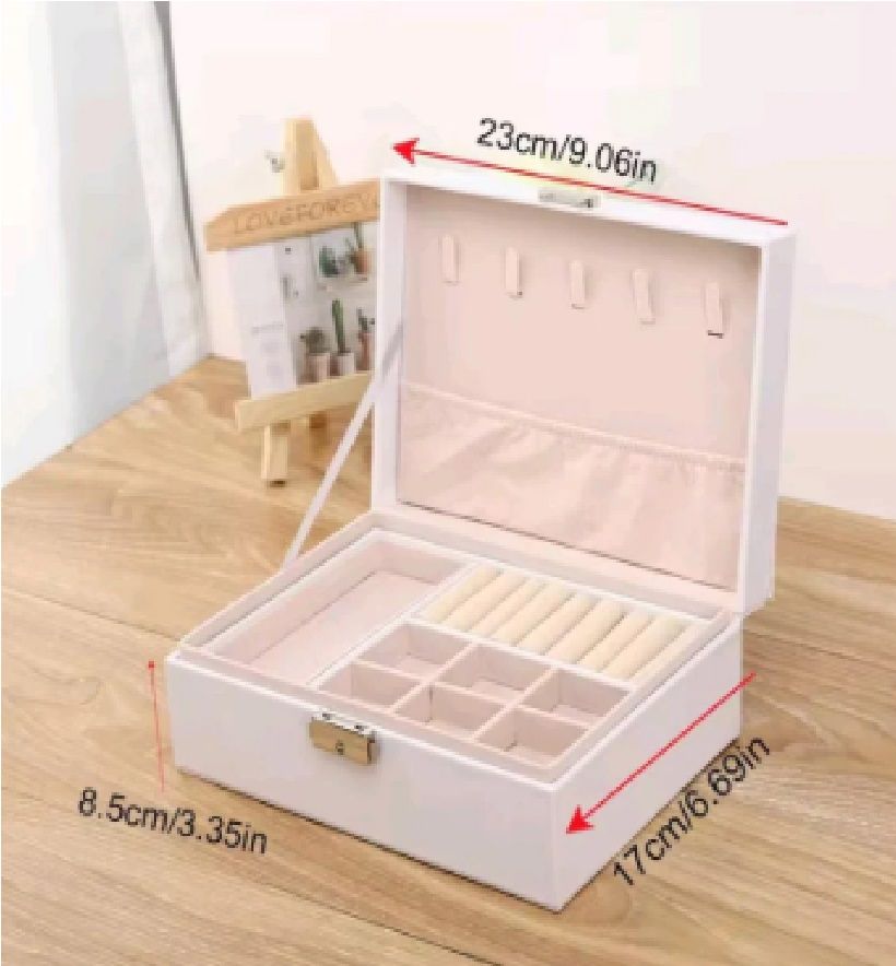 Double Layered Luxury Jewelry Box | Large Organizer for Rings, Watches & Accessories
