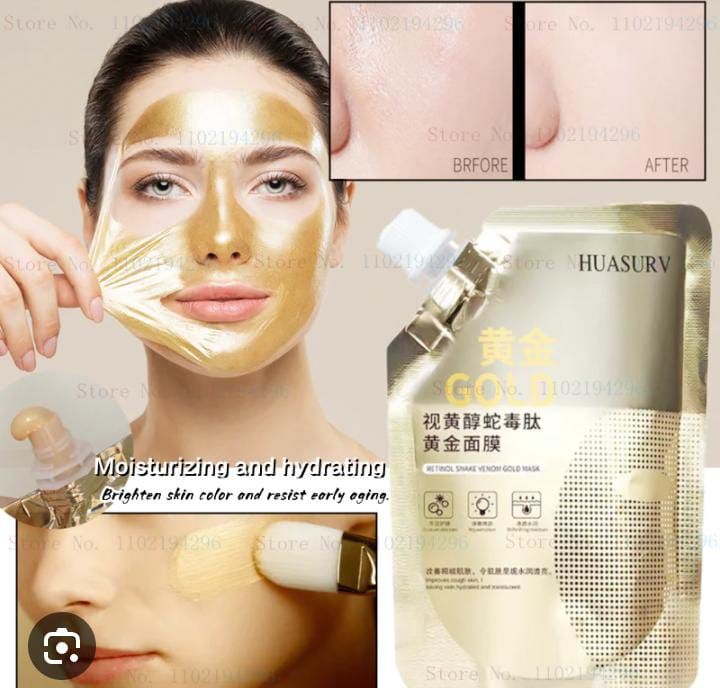 24K Gold Collagen Peel-Off Face Mask – Moisturizing, Brightening & Anti-Aging Treatment